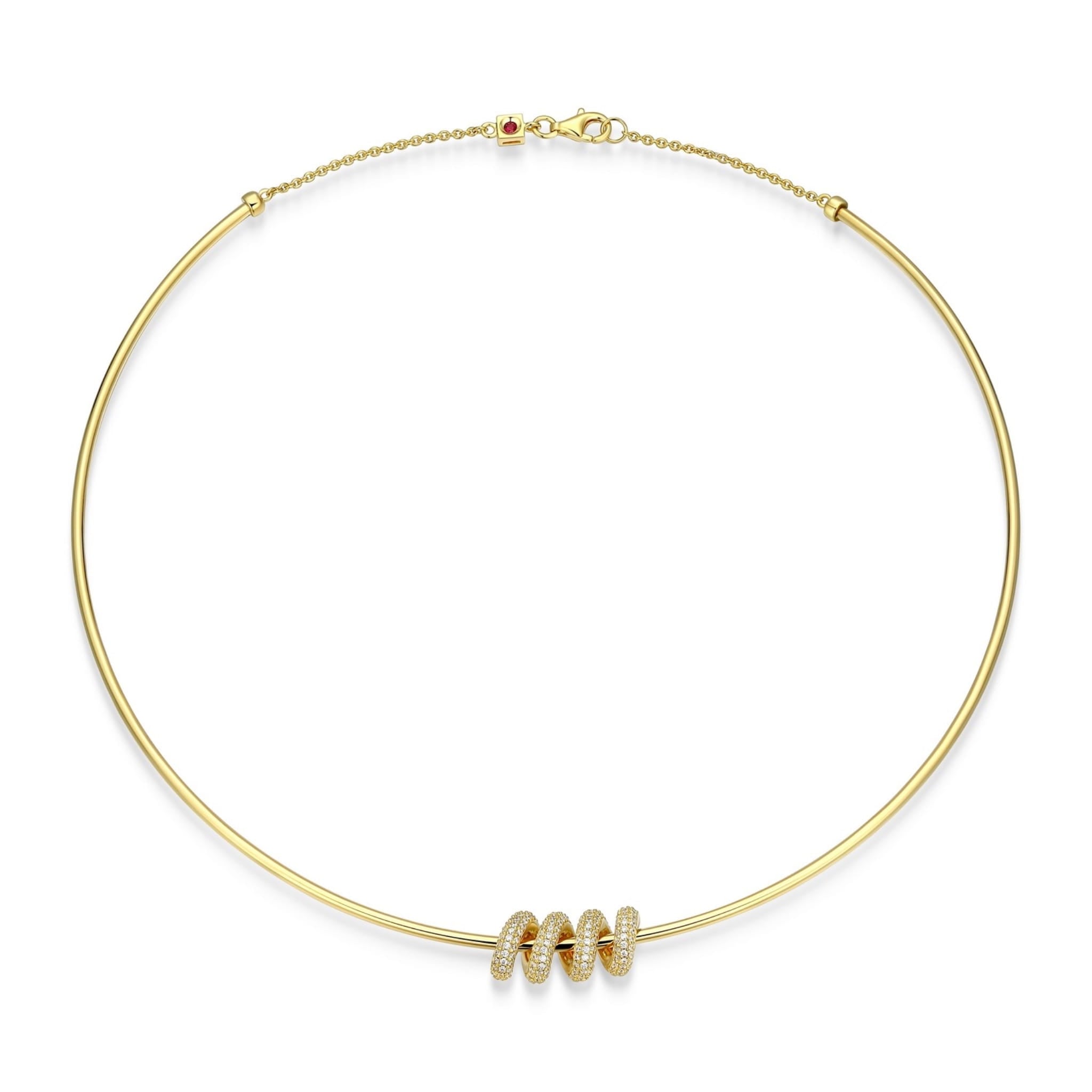ELLE L'Spiral Lace 18K Gold Plated Silver Choker Necklace at Arman's Jewellers Kitchener 