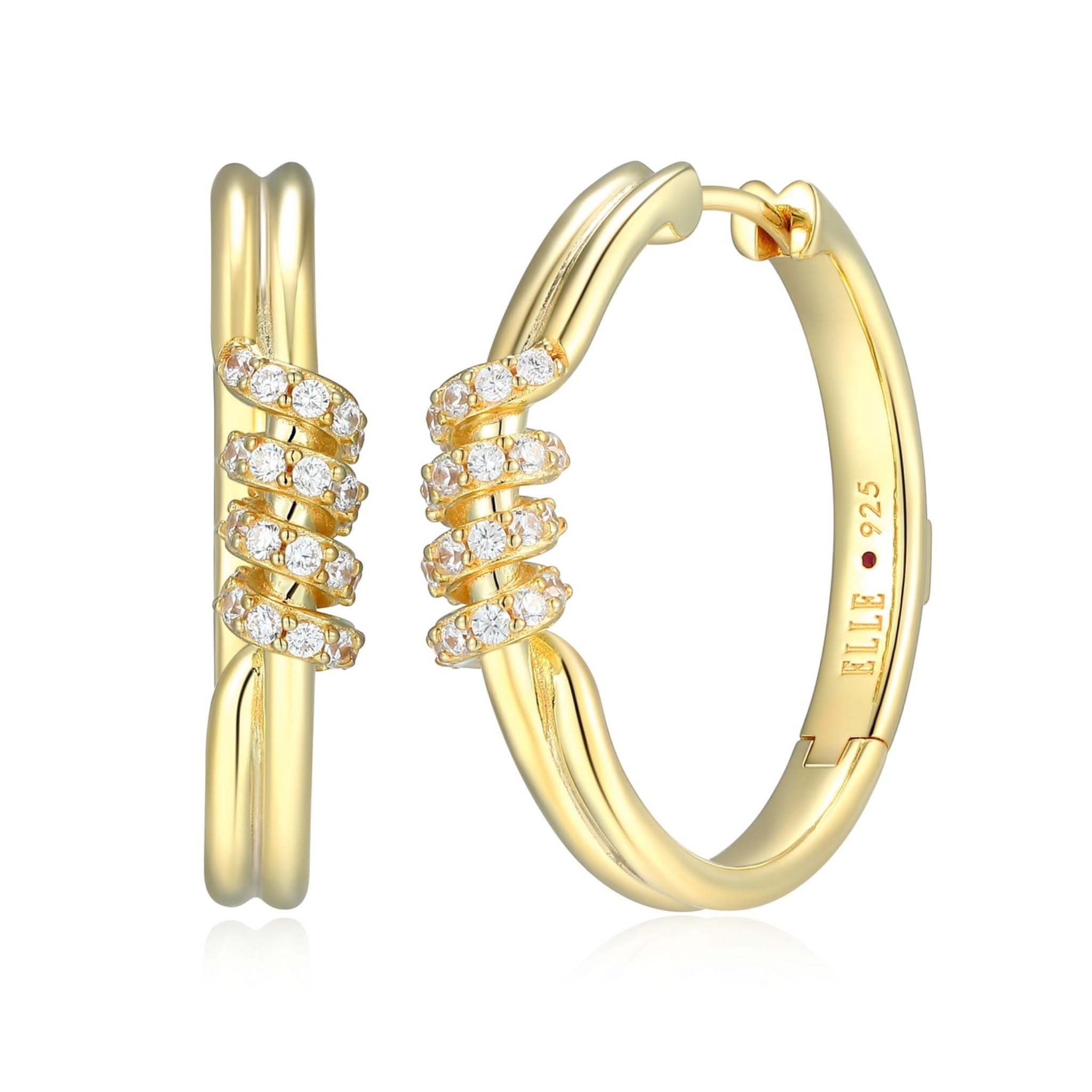 ELLE "L'Spiral Lace" 18K Yellow Gold Plated Silver Hoop at Arman's Jewellers Kitchener 