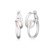 ELLE "Luna" Pearl Silver Hoop Earrings at Arman's Jewellers Kitchener Waterloo