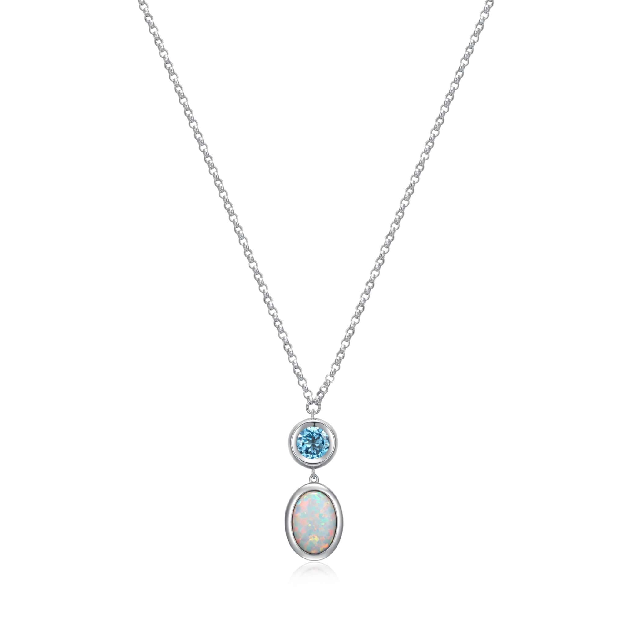 ELLE "Mirage" Blue Topaz & Opal Silver Necklace at Arman's Jewellers Kitchener