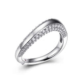 ELLE "OCEAN" RHODIUM PLATED TWIST CUBIC ZIRCONIA SILVER RING AT ARMANS JEWELLERS KITCHENER