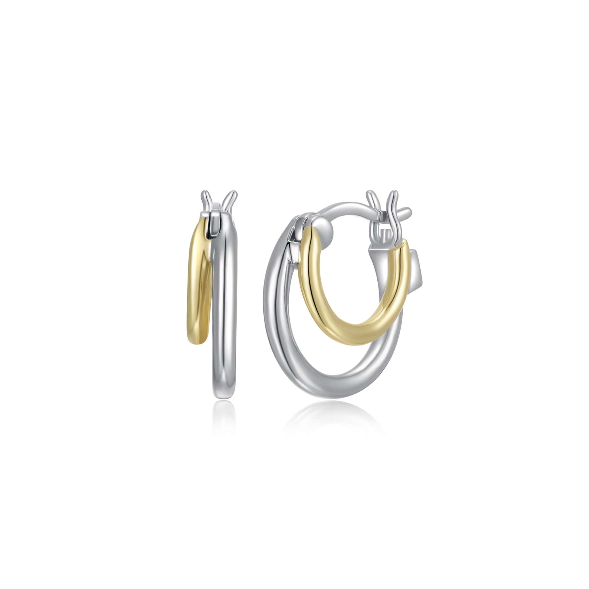 ELLE "Simpatico" Two-Tone Silver Hoop Earrings at Arman's Jewellers Kitchener