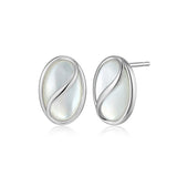 ELLE "Twist" Genuine Mother of Pearl Silver Stud Earrings at Arman's Jewellers Kitchener