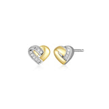 ELLE "Amour" Two-Tone Silver Stud Earrings at Arman's Jewellers Kitchener