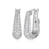 SS ELLE "CITADEL" RHODIUM PLATED 3A PAVE CZ OBLONG SHAPE HOOP 14X18.5MM AT ARMANS JEWELLERS KITCHENER WATERLOO