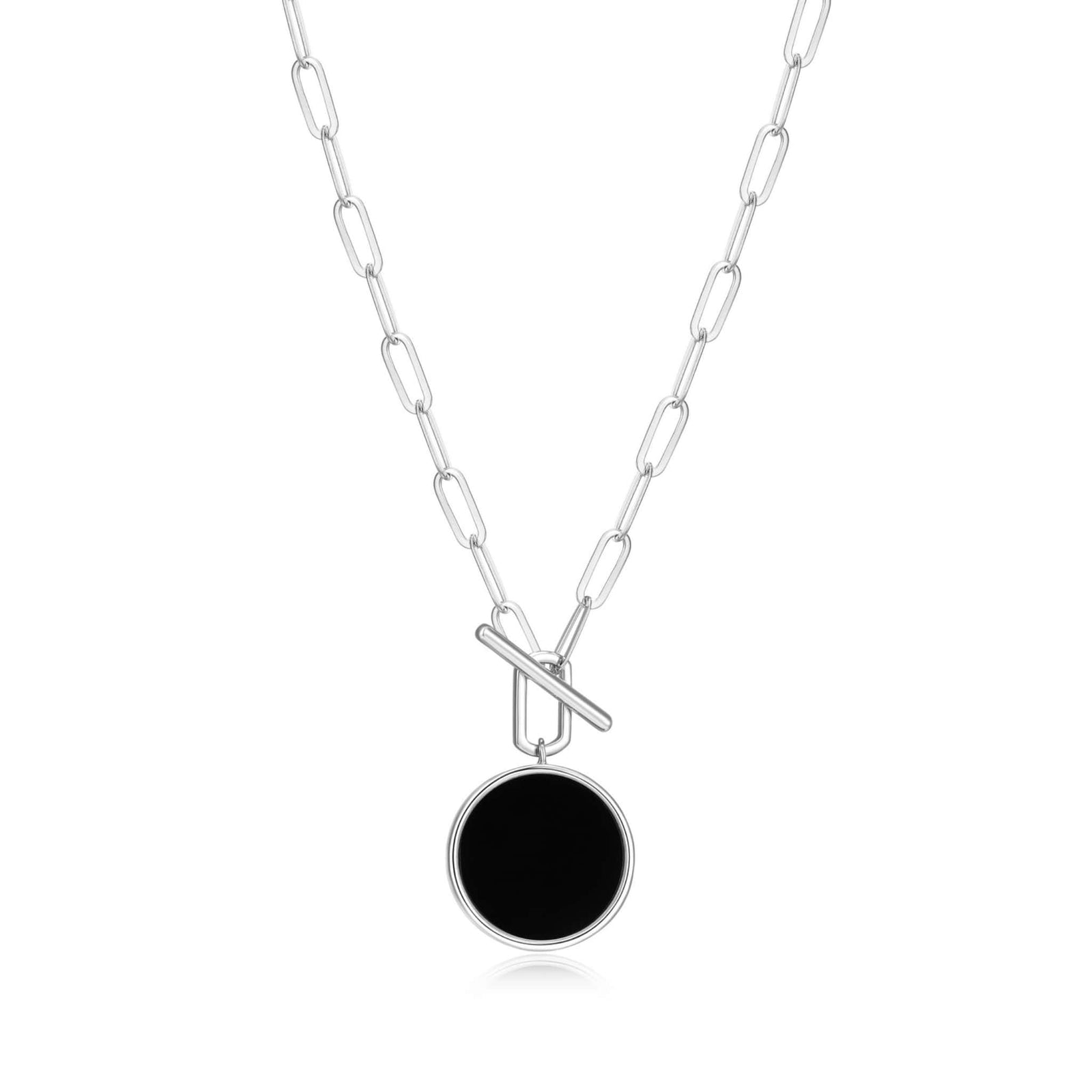 ELLE "Lustre" Black Agate Silver Toggle Necklace at Arman's Jewellers Kitchener Waterloo