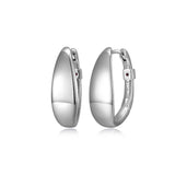 ELLE "PEBBLE" RHODIUM PLATED 22X17MM HOOP EARRING AT ARMANS JEWELLERS KITCHENER WATERLOO