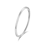 ELLE "SIMPATICO" RHODIUM PLATED 3MM SQUARE TUBE ENDLESS BANGLE 6.75" AT ARMANS JEWELLERS KITCHENER WATERLOO