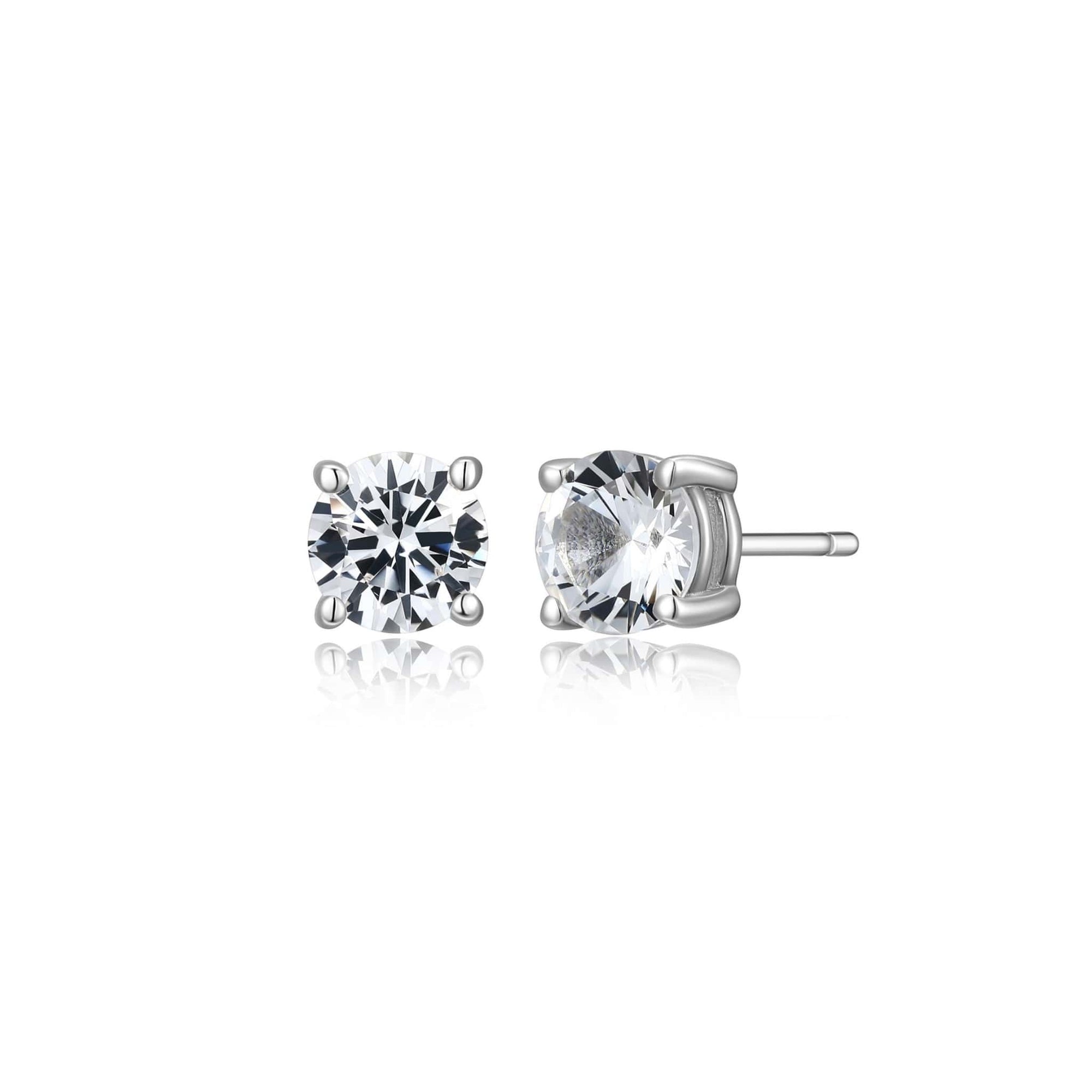 ETHOS "Basic" White Sapphire Silver Stud Earrings at Arman's Jewellers Kitchener