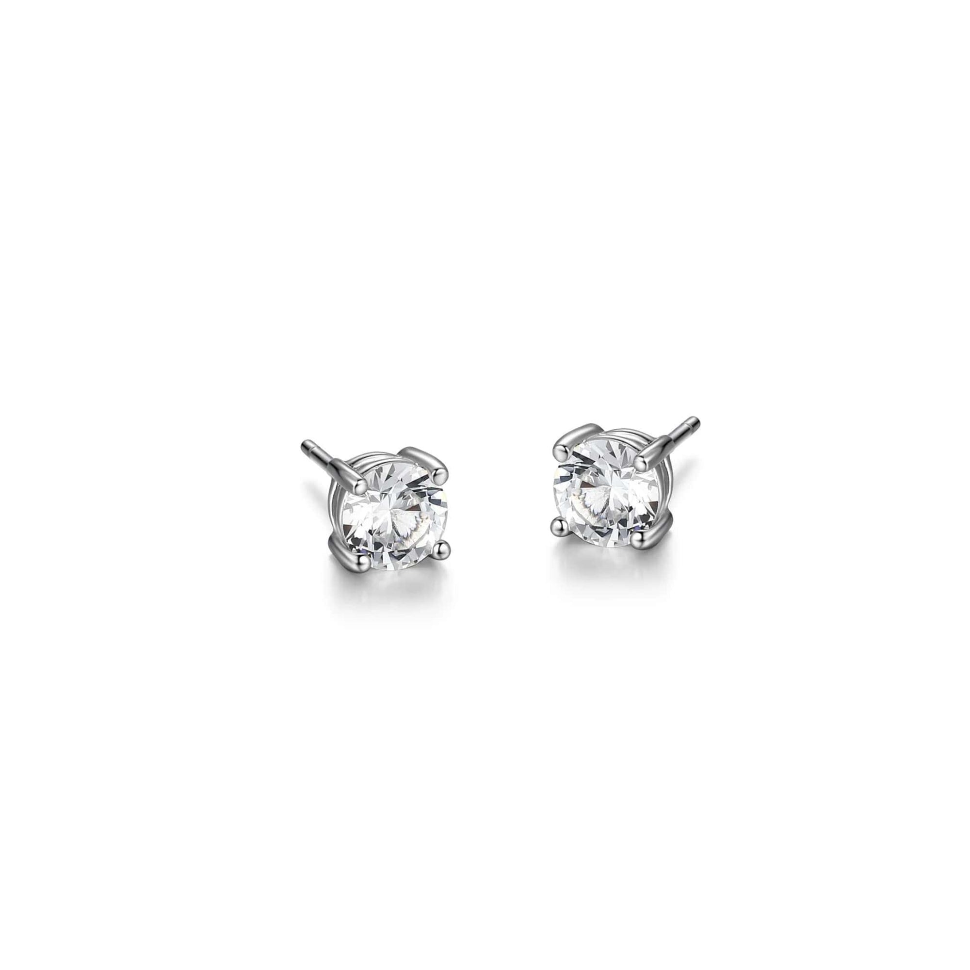 ETHOS "Basic" White Sapphire Silver Stud Earrings at Arman's Jewellers Kitchener