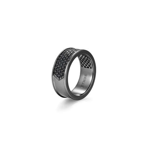 ETHOS "Black Ice" Black Sapphire Silver Band at Arman's Jewellers Kitchener