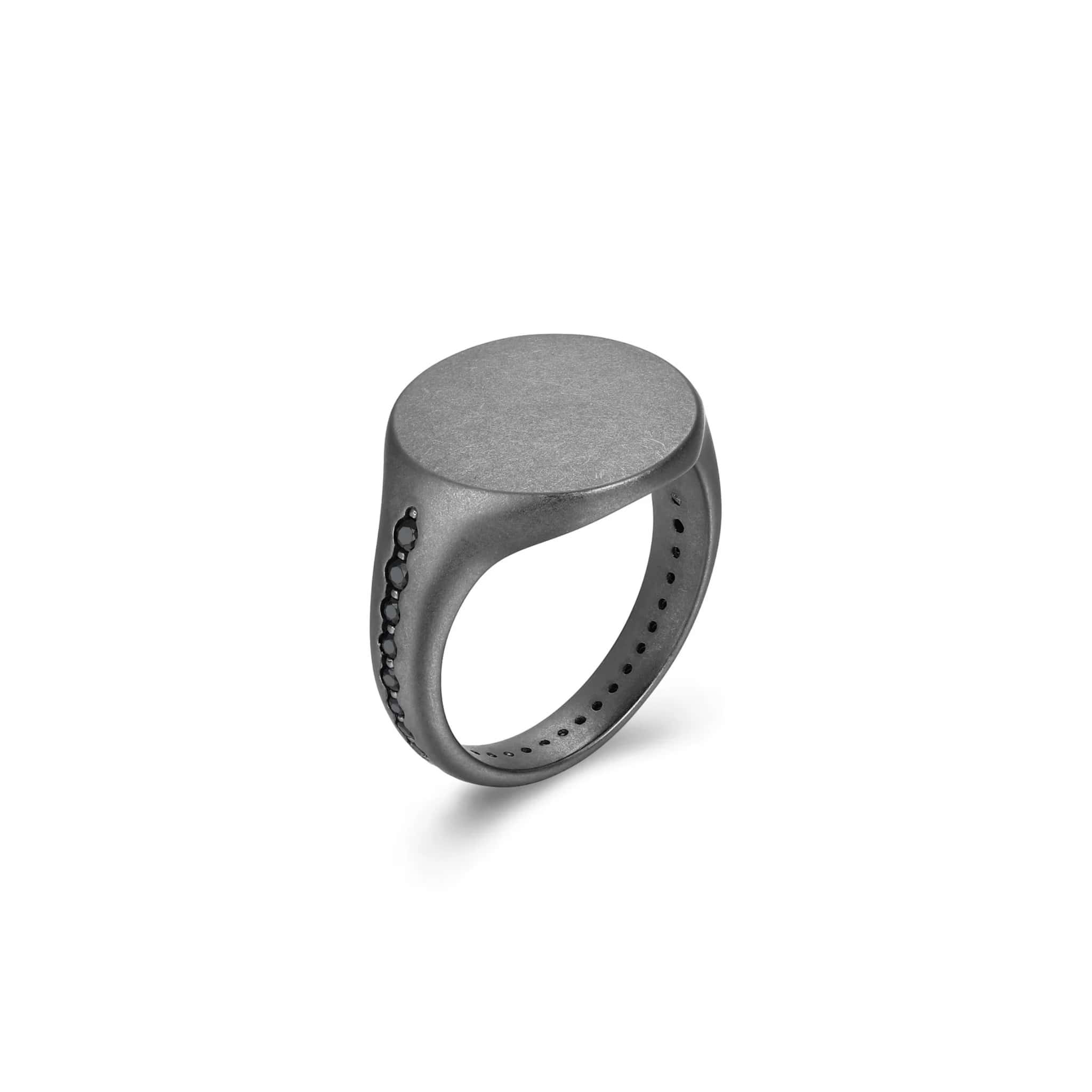 ETHOS "Black Ice" Silver Signet Ring at Arman's Jewellers Kitchener