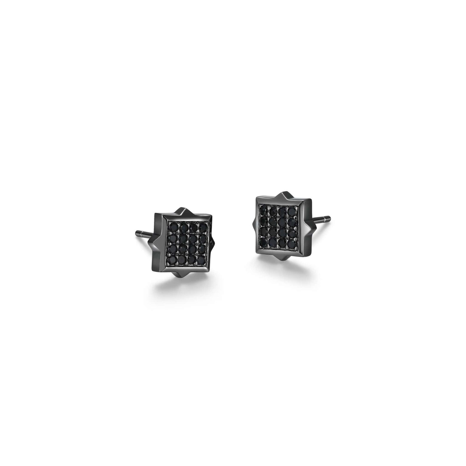 ETHOS "Black Ice" Black Sapphire Silver Stud Earrings at Arman's Jewellers Kitchener