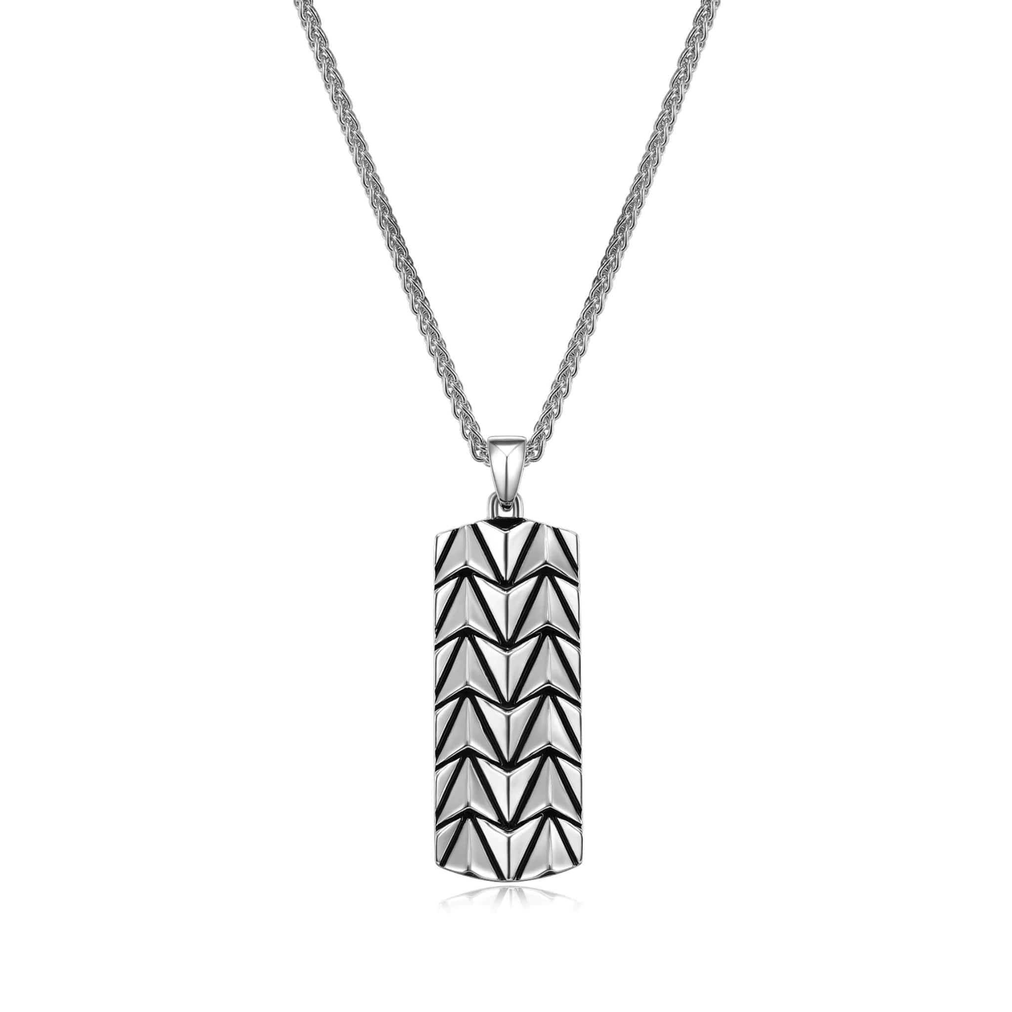 ETHOS "Chevron" Silver Dog Tag Necklace at Arman's Jewellers Kitchener
