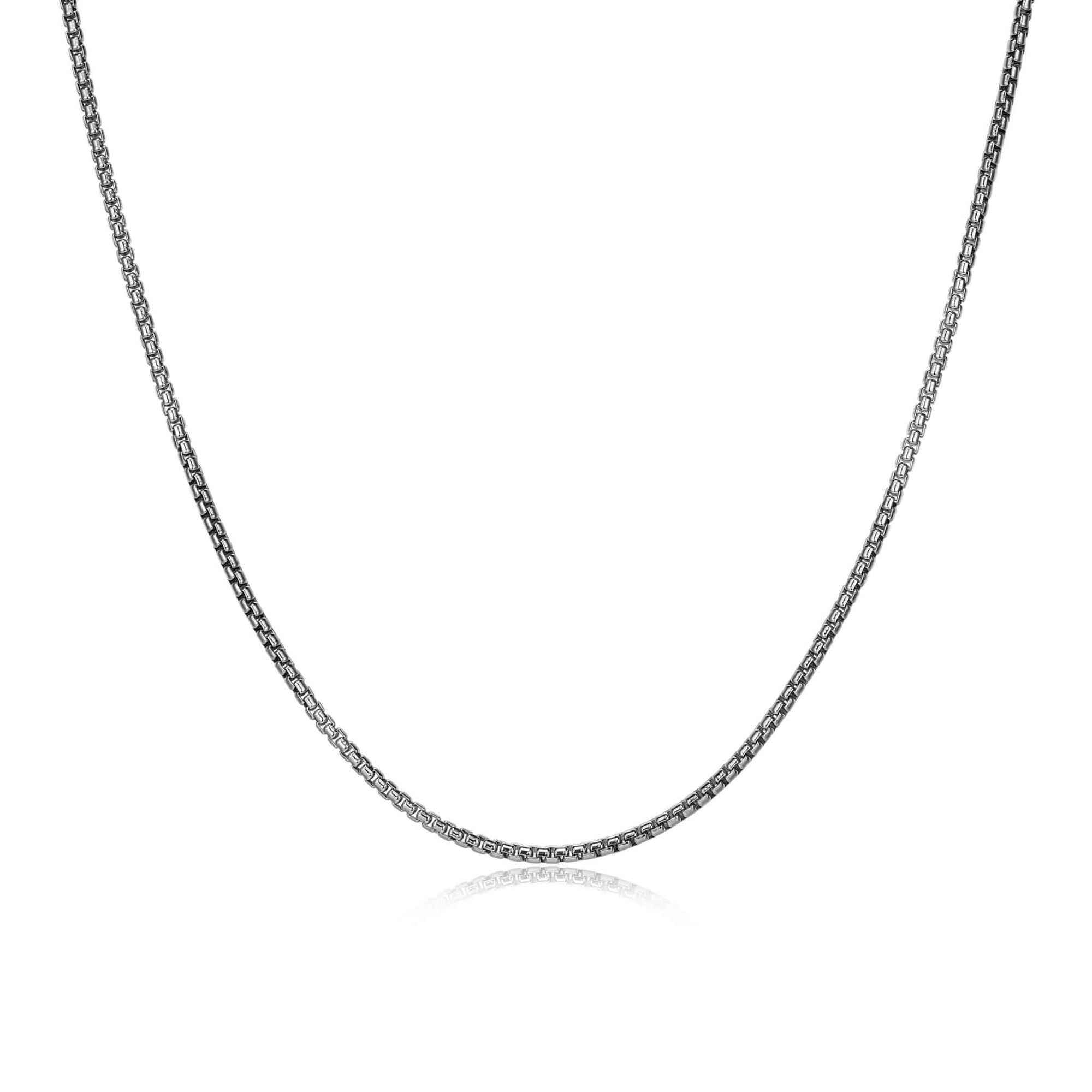 ETHOS Silver Round Box Chain Necklace at Arman's Jewellers Kitchener