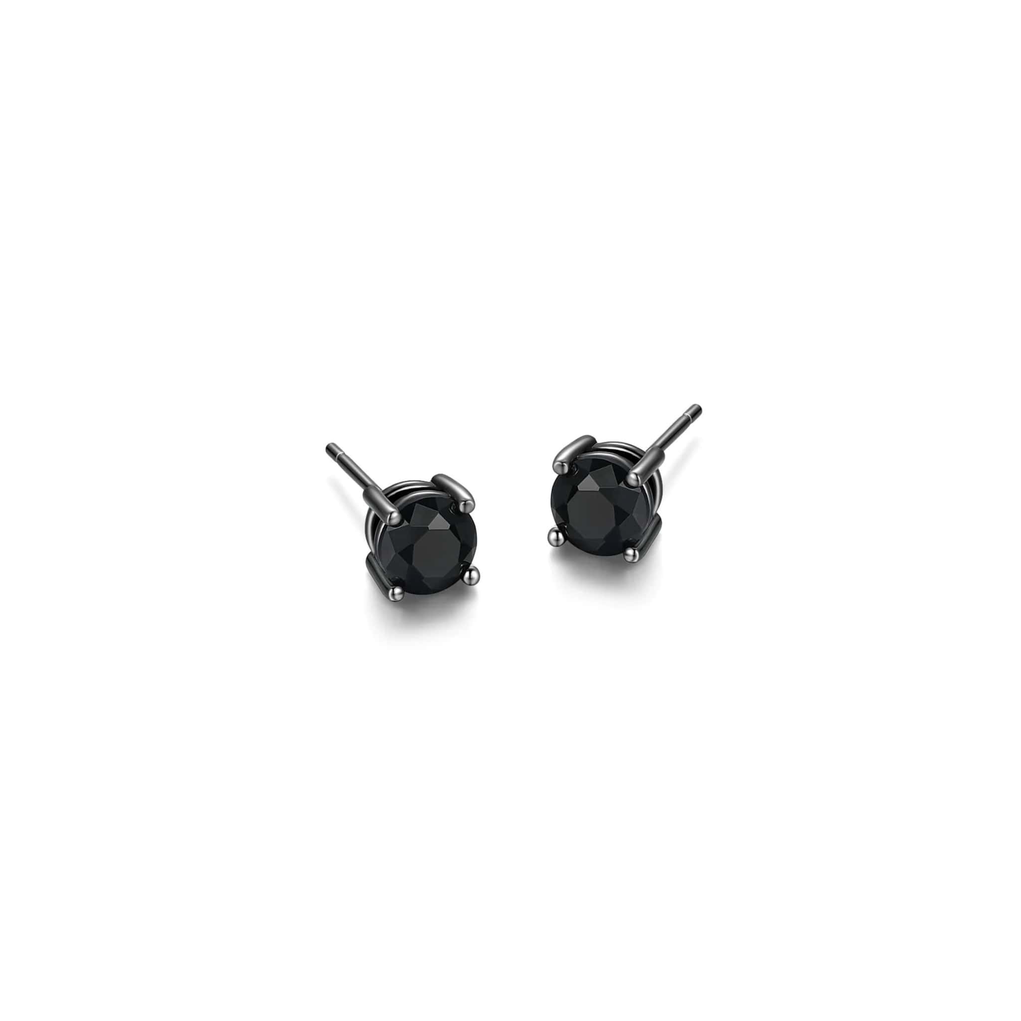 ETHOS "Basic" Black Sapphire Silver Stud Earrings at Arman's Jewellers Kitchener