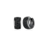 ETHOS "Black Ice" Silver Huggie Earrings at Arman's Jewellers Kitchener