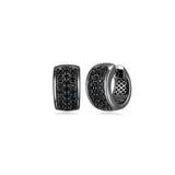 ETHOS "Black Ice" Silver Huggie Earrings at Arman's Jewellers Kitchener