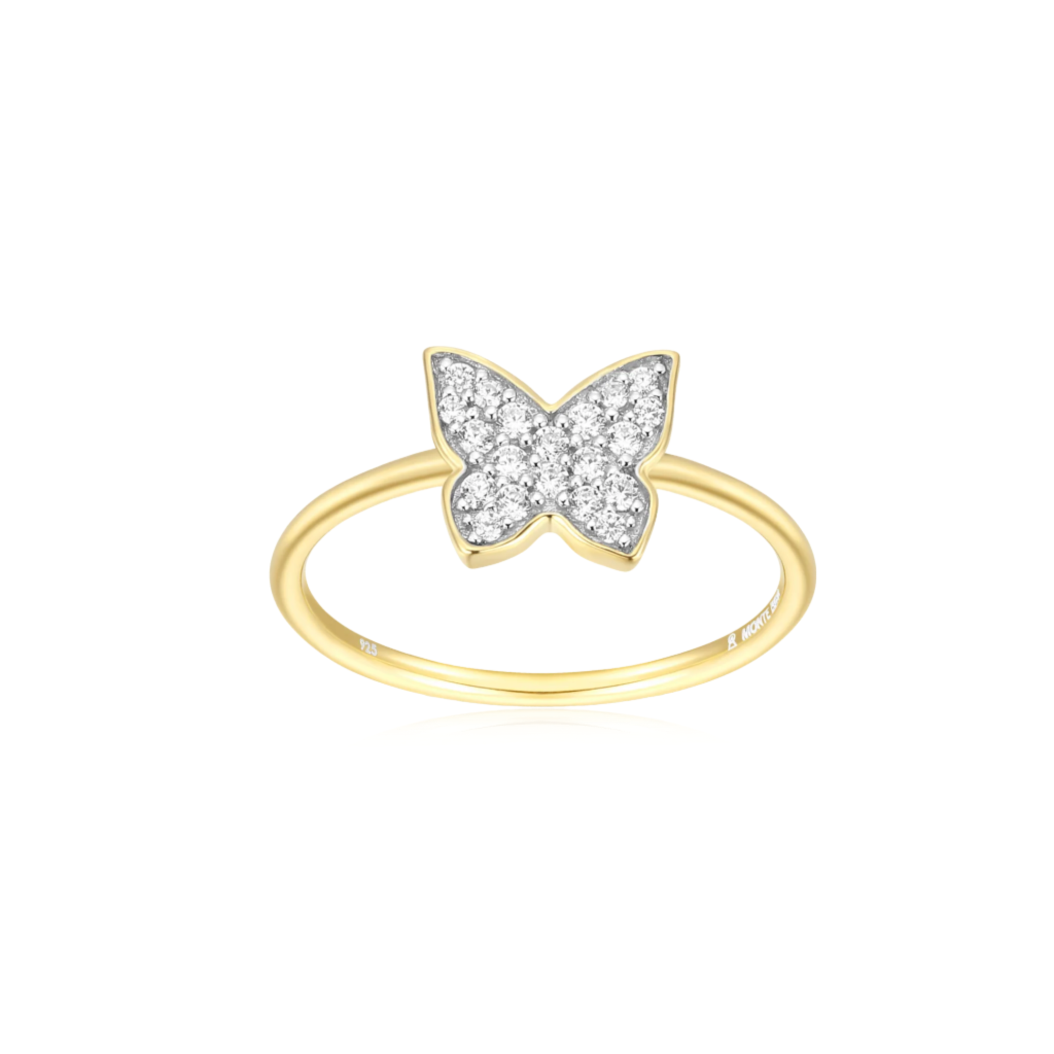 Lab-Grown Diamond Butterfly 18K Gold Plated Silver Ring at Armans Jewellers Kitchener Waterloo