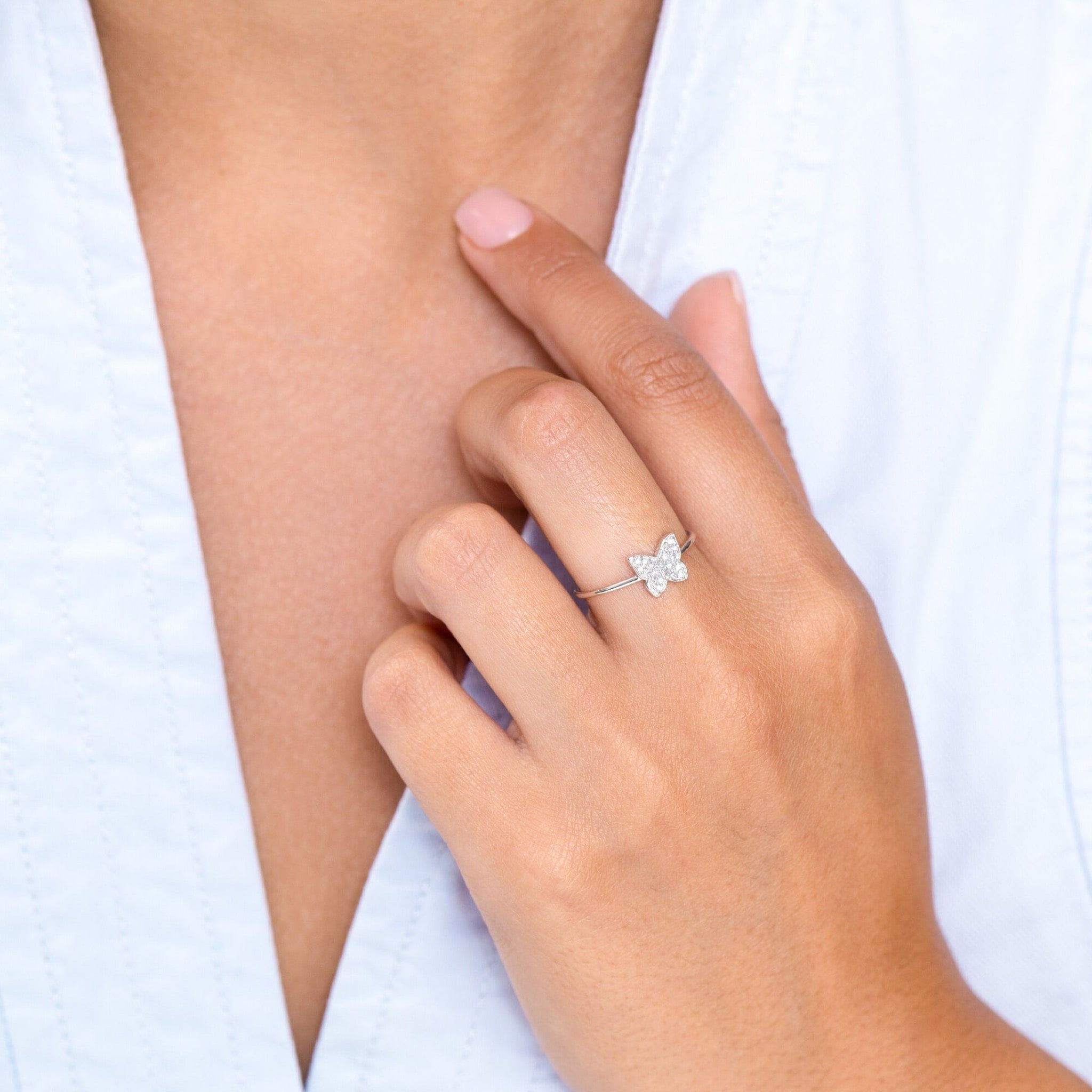 Lab-Grown Diamond Butterfly Silver Ring at Arman's Jewellers Kitchener