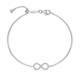 Monte Luna Lab-Grown Diamond Infinity Bolo Bracelet in Rhodium-Plated Sterling Silver at Arman's Jewellers Kitchener