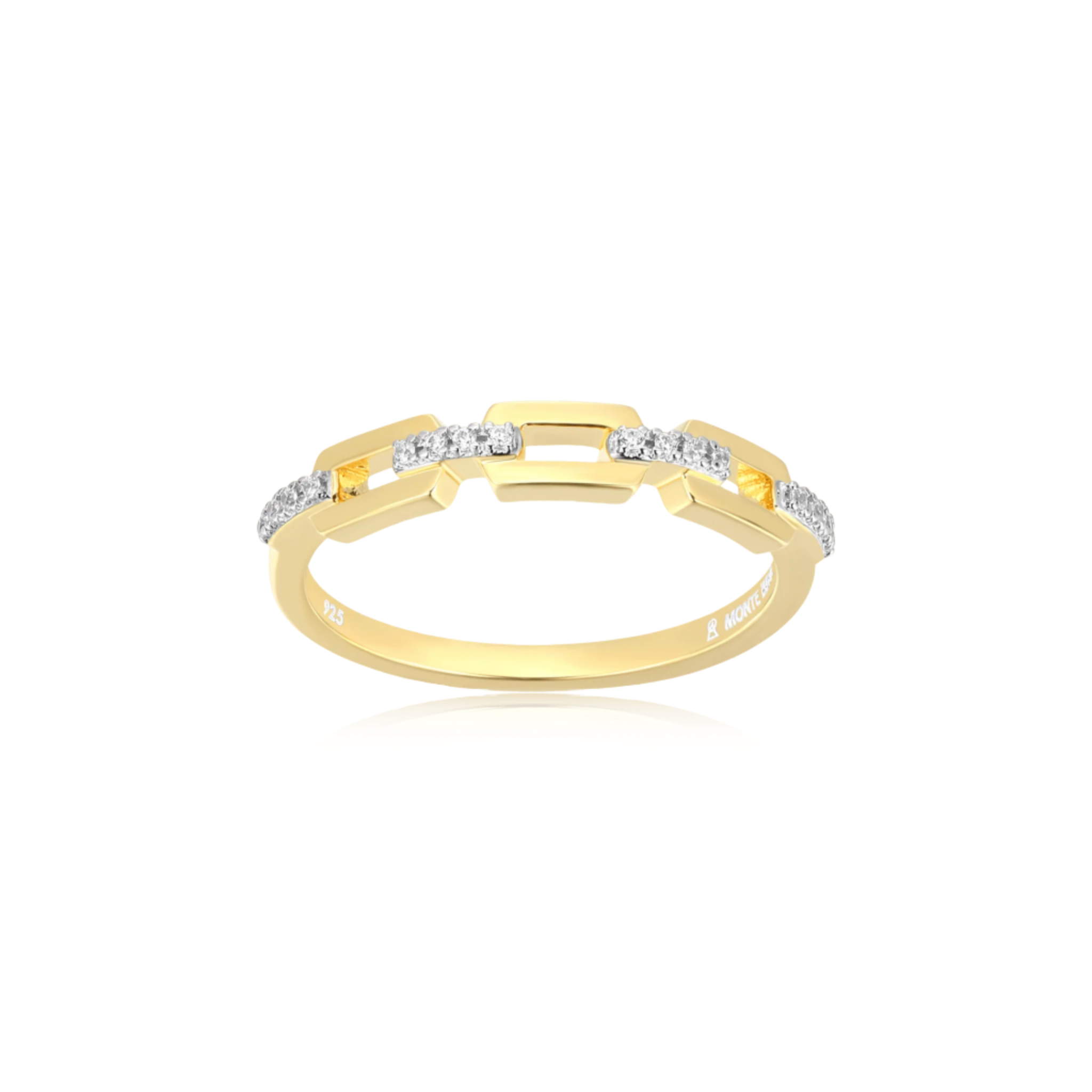Lab-Grown Diamond Mini-Link Stackable Ring in 18K Yellow Gold-Plated Sterling Silver at Arman's Jewellers Kitchener