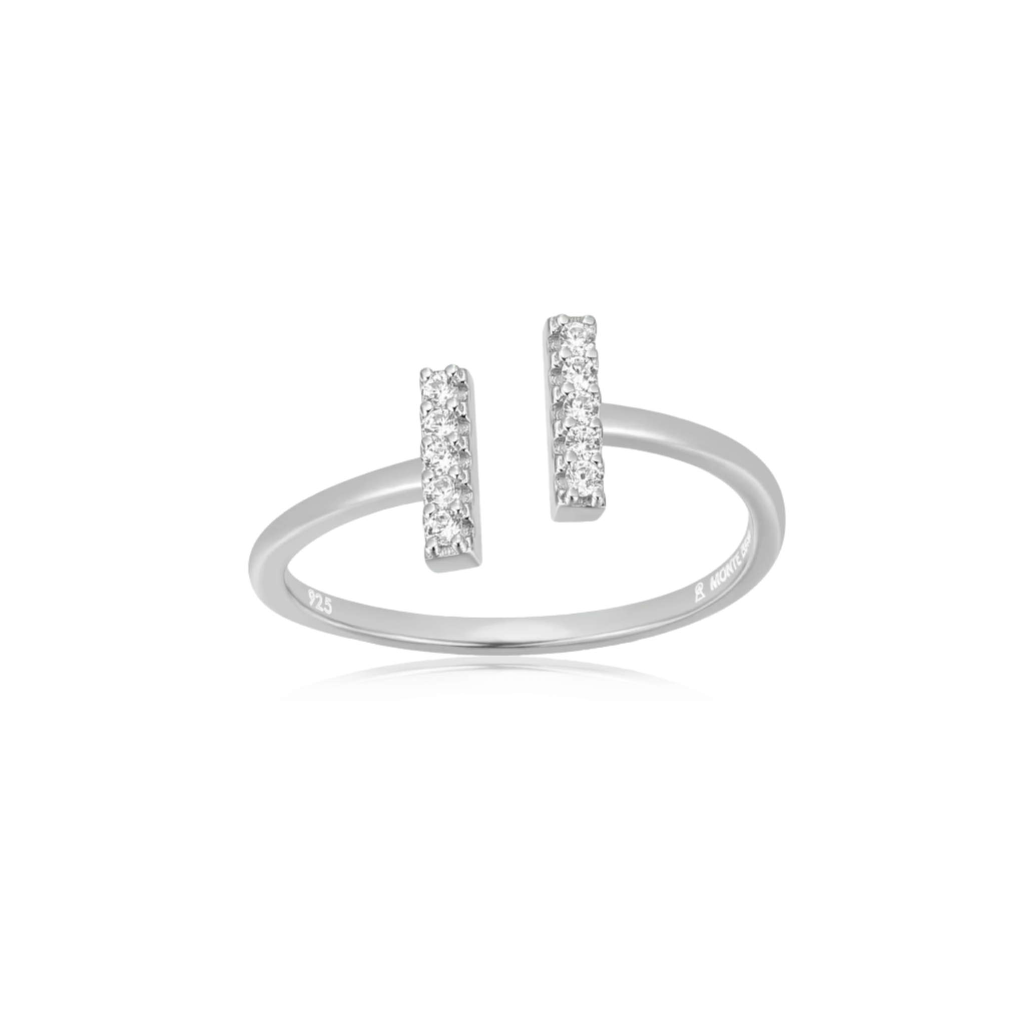 Lab-Grown Diamond Parallel Bars Open Silver Ring at Arman's Jewellers Kitchener Waterloo