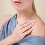 Lab-Grown Diamond Parallel Bars Open 18K Gold Plated Silver Ring at Arman's Jewellers Kitchener Waterloo