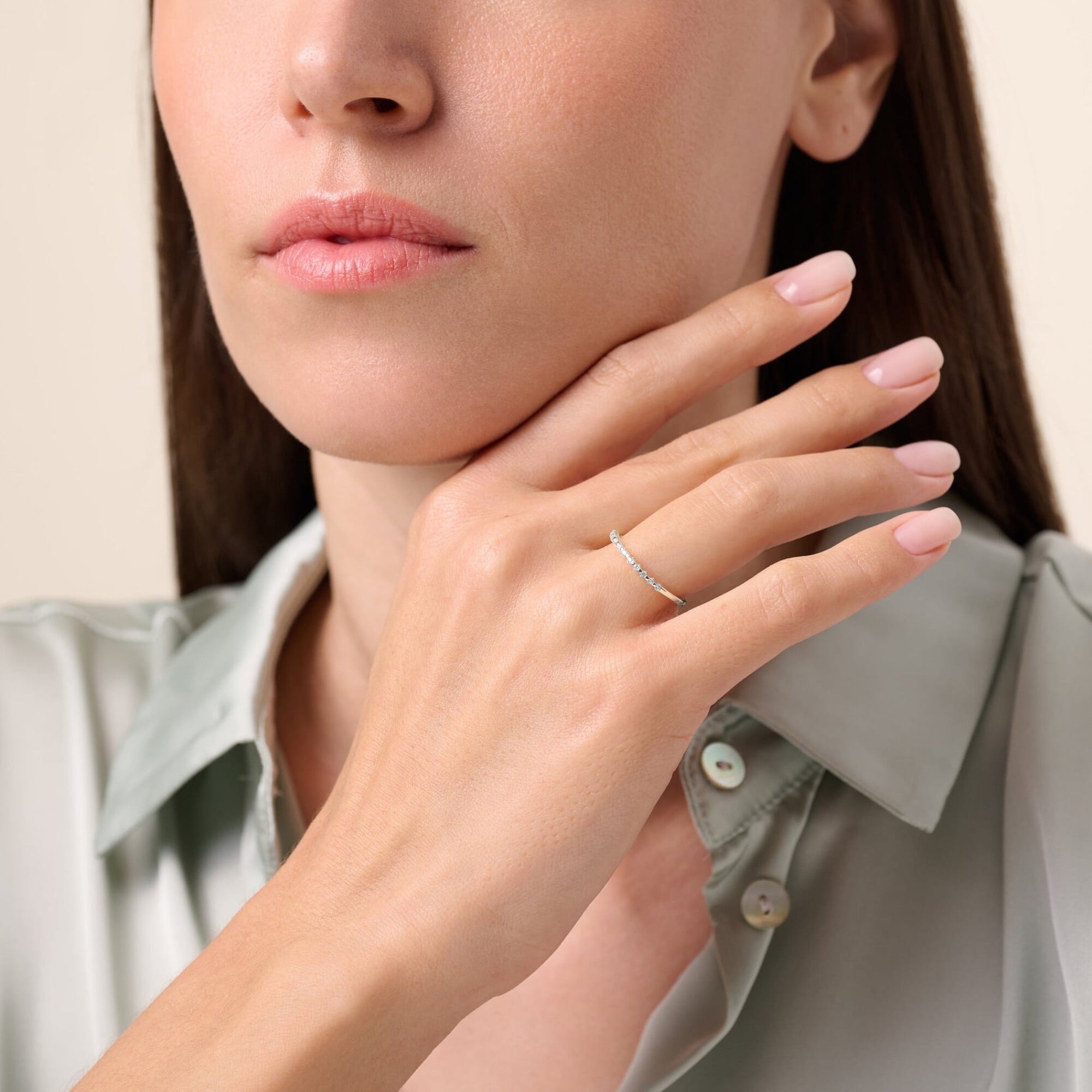 Lab-Grown Diamond Stackable Ring in Rhodium-Plated Sterling Silver at Arman's Jewellers Kitchener
