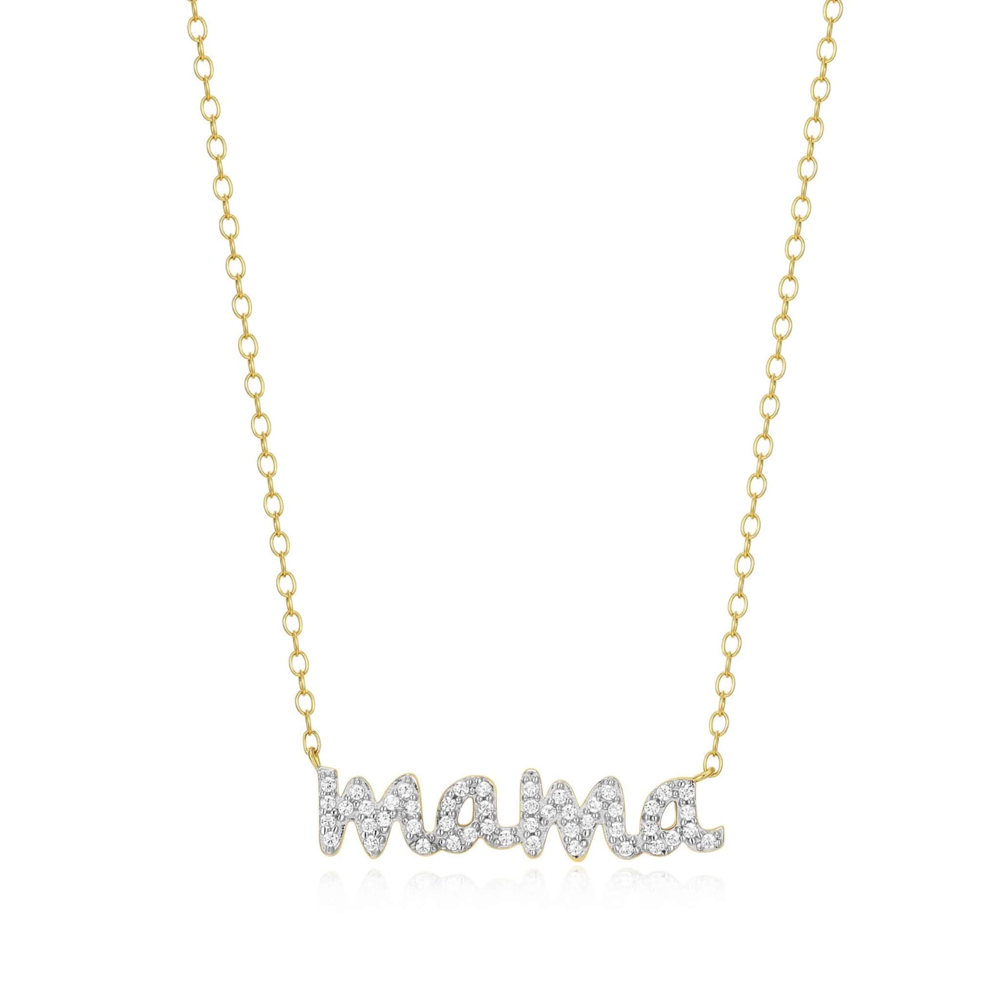 Lab Grown Diamond Mama Statement Necklace in 18K Yellow Gold-Plated Silver at Arman's Jewellers Kitchener Waterloo