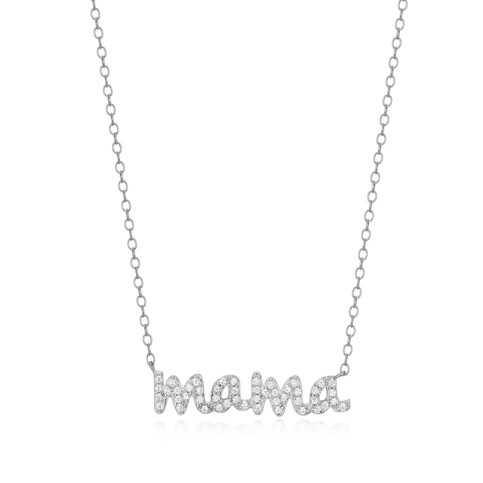 Lab Grown Diamond Mama Statement Necklace in Rhodium-Plated Silver at Arman's Jewellers Kitchener Waterloo