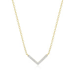 Diamond Chevron Statement Necklace in 18K Yellow Gold-Plated Sterling Silver at Arman's Jewellers