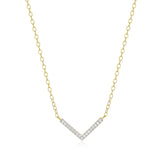 Diamond Chevron Statement Necklace in 18K Yellow Gold-Plated Sterling Silver at Arman's Jewellers