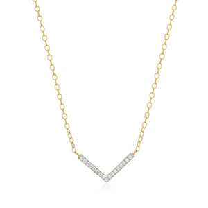 Diamond Chevron Statement Necklace in 18K Yellow Gold-Plated Sterling Silver at Arman's Jewellers