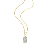 Lab-Grown Diamond Dog Tag Pendant Silver Necklace