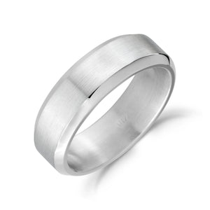 6mm Beveled Edge Steel Band Ring at Arman's Jewellers Kitchener