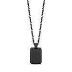 Mini Matte Black Steel Dog Tag Necklace at Arman's Jewellers Kitchener