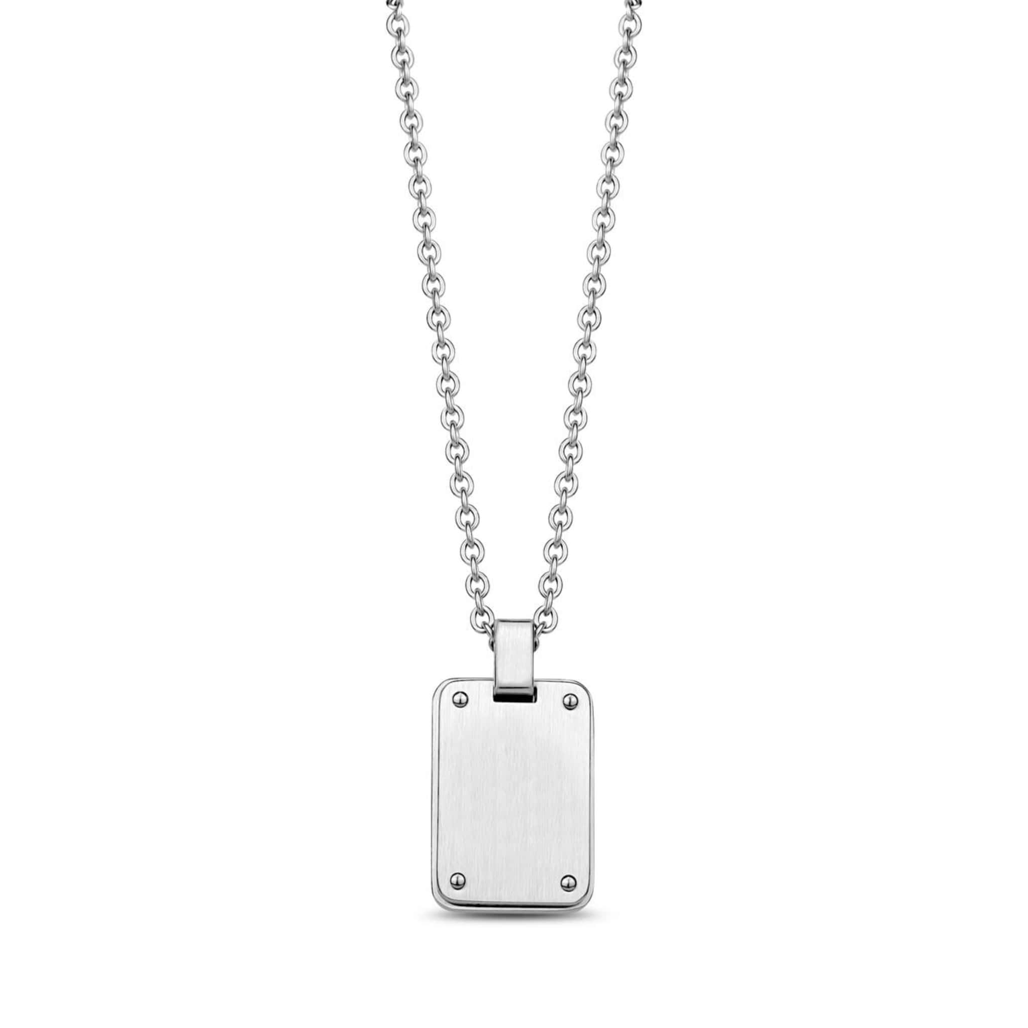 Mini Matte Steel Dog Tag Necklace at Arman's Jewellers Kitchener