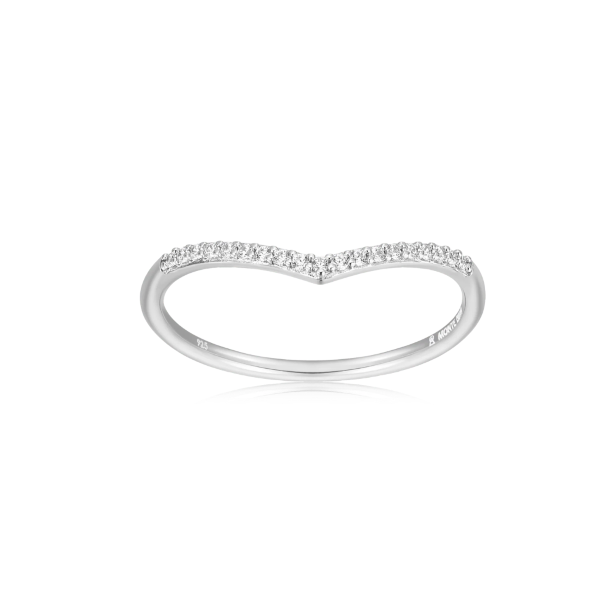 Monte Luna Chevron Stackable Ring in Rhodium-Plated Sterling Silver at Arman's Jewellers Kitchener Waterloo