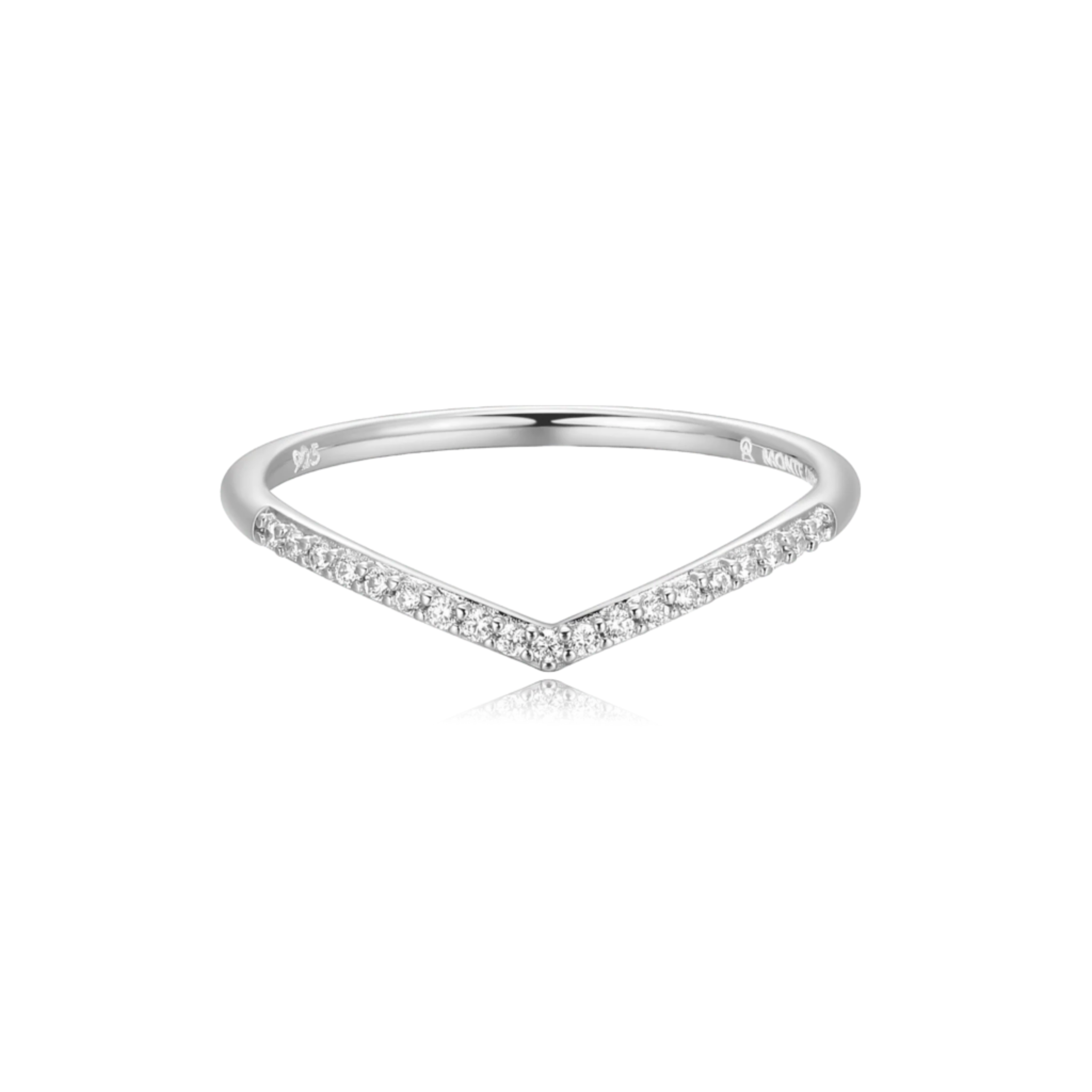 Monte Luna Chevron Stackable Ring in Rhodium-Plated Sterling Silver at Arman's Jewellers Kitchener Waterloo