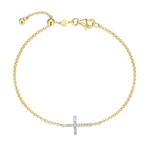 Monte Luna Lab-Grown Cross Bolo Bracelet in 18K Yellow Gold-Plated Sterling Silver at Arman's Jewellers Kitchener