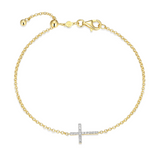 Monte Luna Lab-Grown Cross Bolo Bracelet in 18K Yellow Gold-Plated Sterling Silver at Arman's Jewellers Kitchener