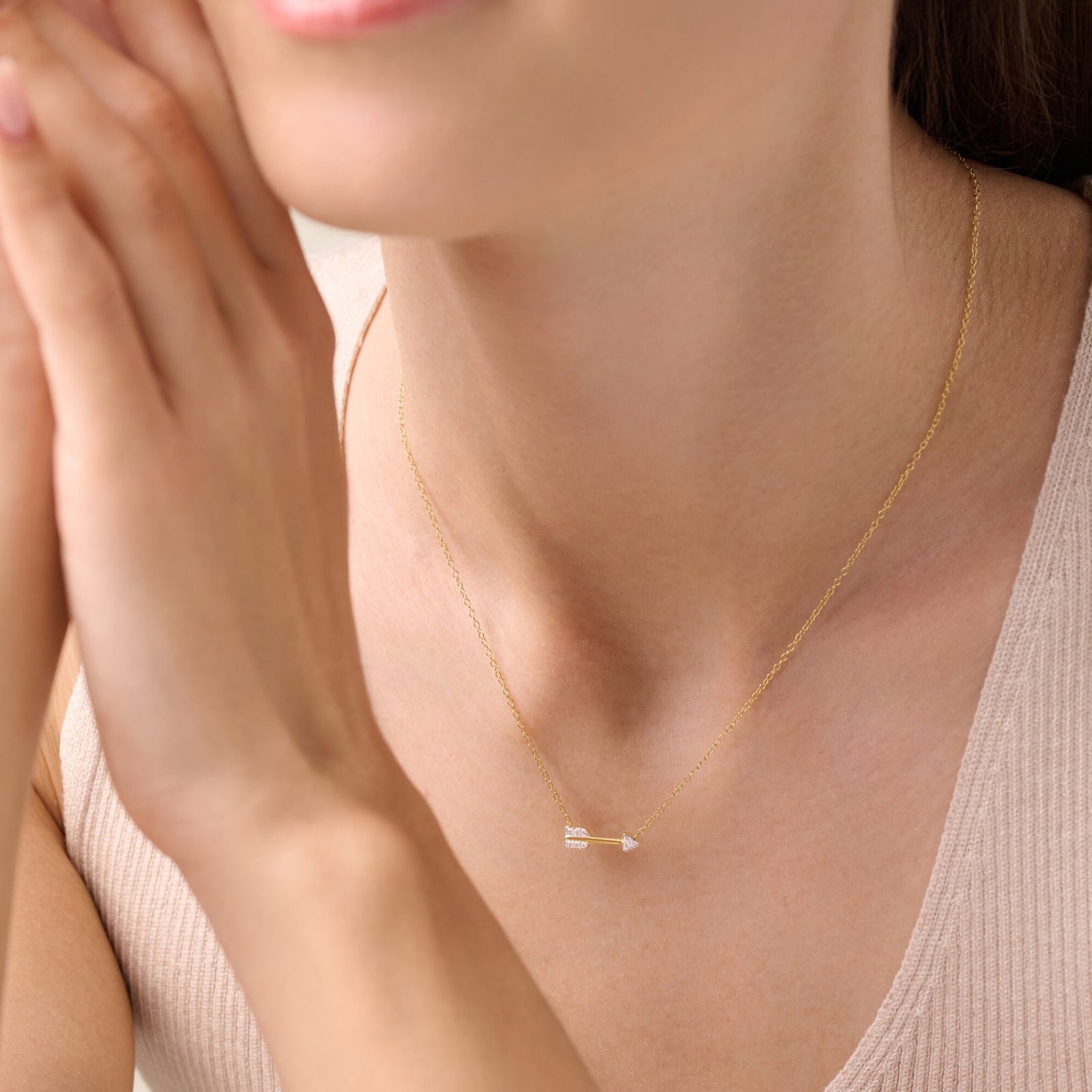 Monte Luna Lab-Grown Diamond Arrow 18K Yellow Gold Plated Silver Necklace at Arman's Jewellers Kitchener Waterloo