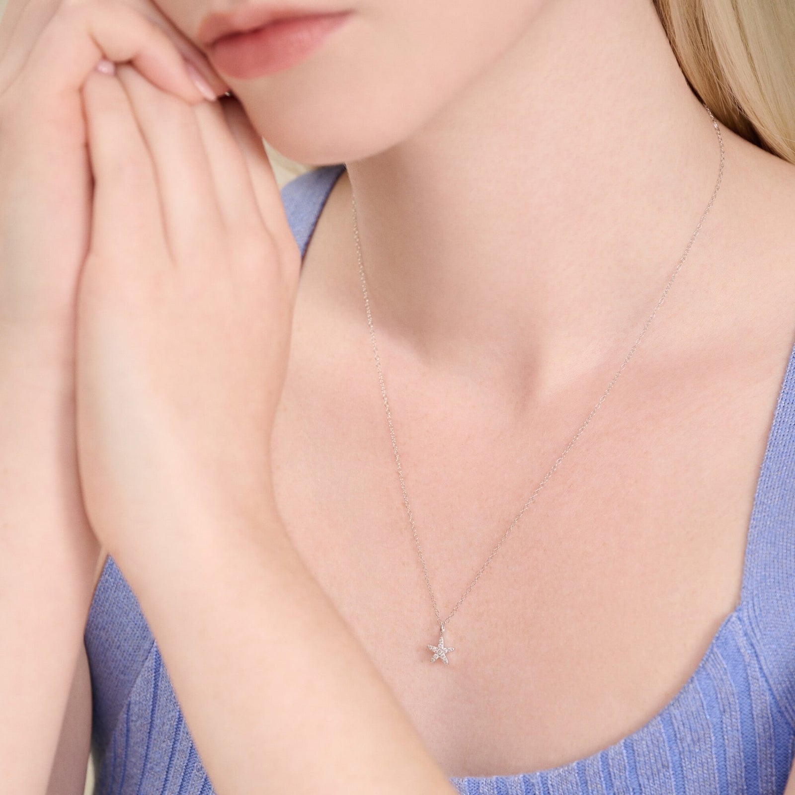 Monte Luna lab-created diamond rhodium-plated sterling silver starfish necklace at Arman's Jewellers Kitchener Waterloo