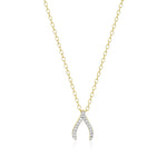 Monte Luna Lab-Grown Diamond Wishbone 18K Yellow Gold Plated Silver Necklace at Arman's Jewellers Kitchener Waterloo