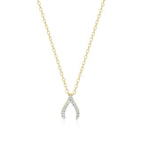 Monte Luna Lab-Grown Diamond Wishbone 18K Yellow Gold Plated Silver Necklace at Arman's Jewellers Kitchener Waterloo