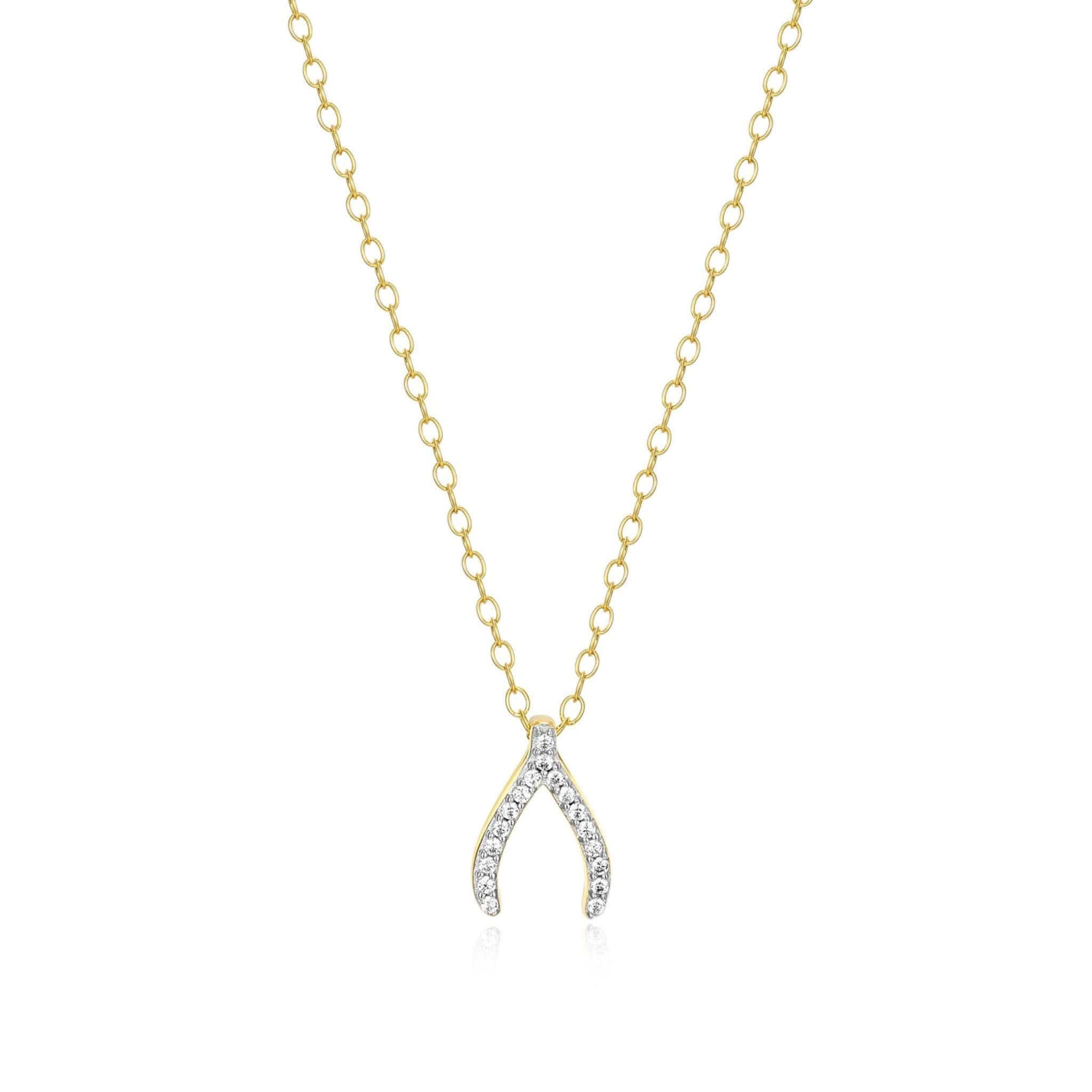 Monte Luna Lab-Grown Diamond Wishbone 18K Yellow Gold Plated Silver Necklace at Arman's Jewellers Kitchener Waterloo