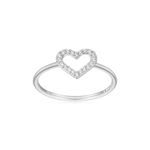 Monte Luna Lab Grown Diamond Open Heart Stackable Ring in Rhodium-Plated Sterling Silver at Arman's Jewellers Kitchener Waterloo