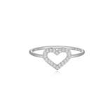 Monte Luna Lab Grown Diamond Open Heart Stackable Ring in Rhodium-Plated Sterling Silver at Arman's Jewellers Kitchener Waterloo