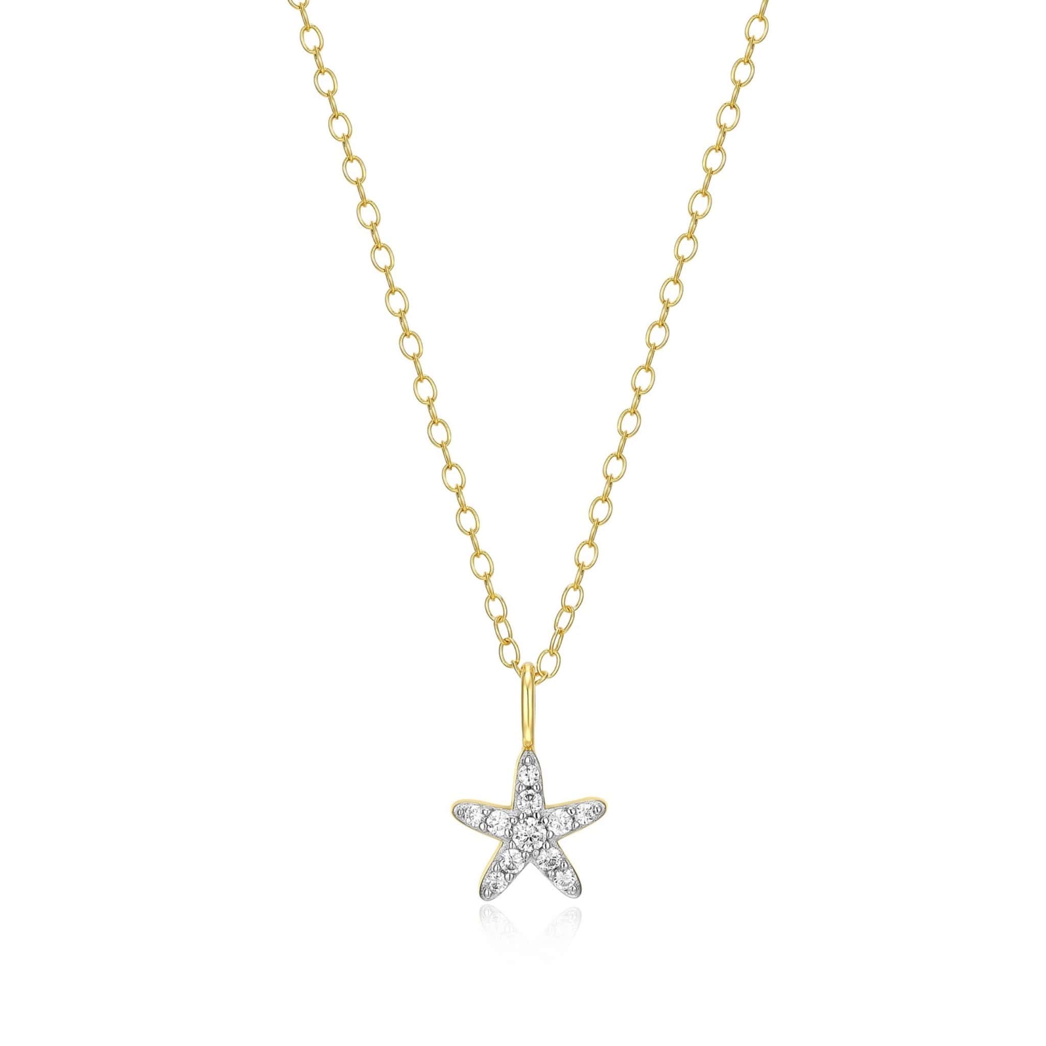 Monte Luna lab-created diamond 18K Yellow Gold-plated sterling silver starfish necklace at Arman's Jewellers Kitchener Waterloo